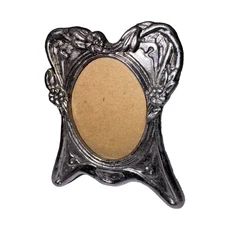 Dainty Victorian Granny Whimsical Mini Floral Silver Tone Picture Frame