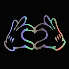 Hand Heart Car Sticker Decal 12 ×7 cm Vinyl For Window & Bumper Styling