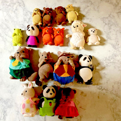Lil Woodeez Lot of 17: Pandas, Sheep, Beavers, Bears, Rabbit, Frog, Dog