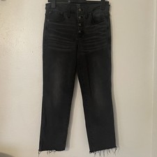 J.Crew High Rise Vintage Straight Washed Black Jeans Size 28