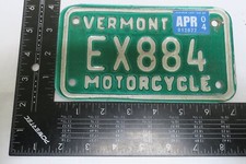 2004 04 VERMONT VT LICENSE PLATE TAG MOTORCYCLE MC EX844 NATURAL STICKER