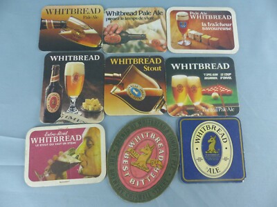 Lot of 9 Different WHITBREAD Beer Mats Bierviltje Bierdeckel D56