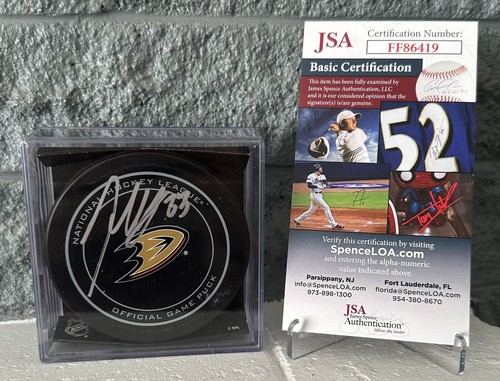 Jakob Silfverberg Autographed Anaheim Ducks Official Game Puck JSA COA