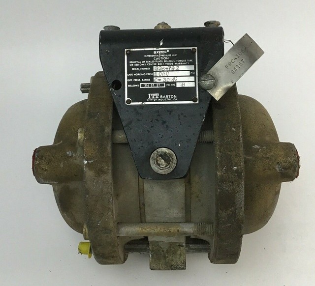 ITT BARTON DIFFERENTIAL PRESSURE UNIT 1000PSI RANGE 030WC BELLOWS