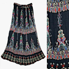 One Size XS To L Indian Ethnic Floral Maxi Skirt For Women Hippie Boho Falda