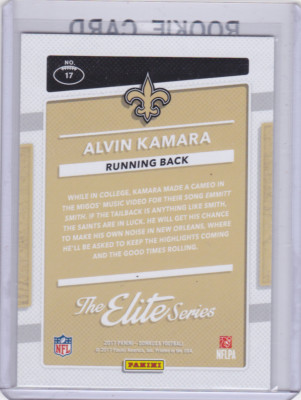ALVIN KAMARA The Elite Series ROOKIE CARD New Orleans Saints RC