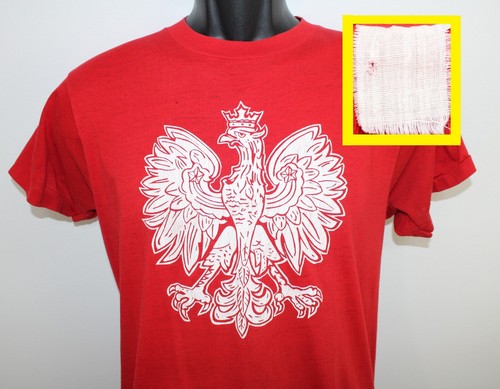 80s Poland Jan Lewan Almost Heaven vintage t-shirt red Polish coat of arms