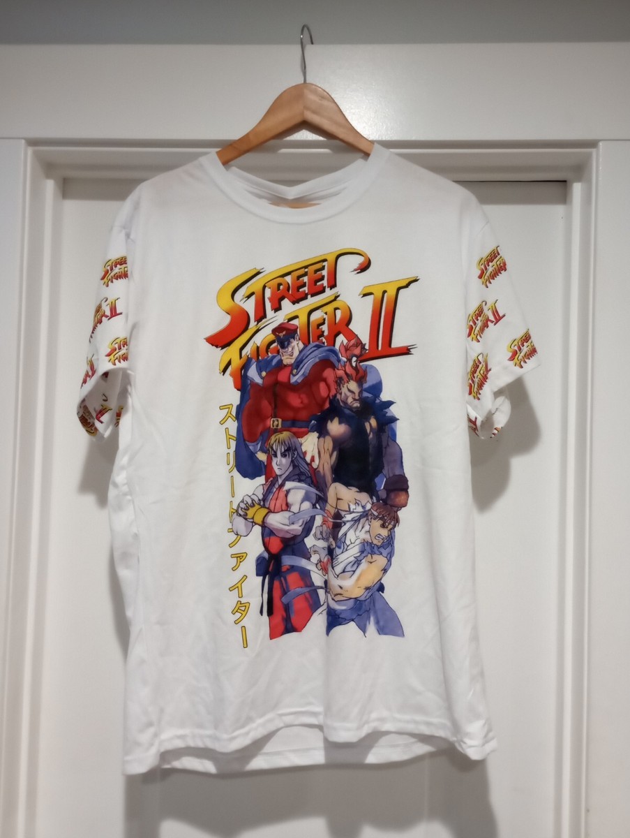 Street Fighter 2 Graphic Shirt Size XL Capcom Official White Akuma