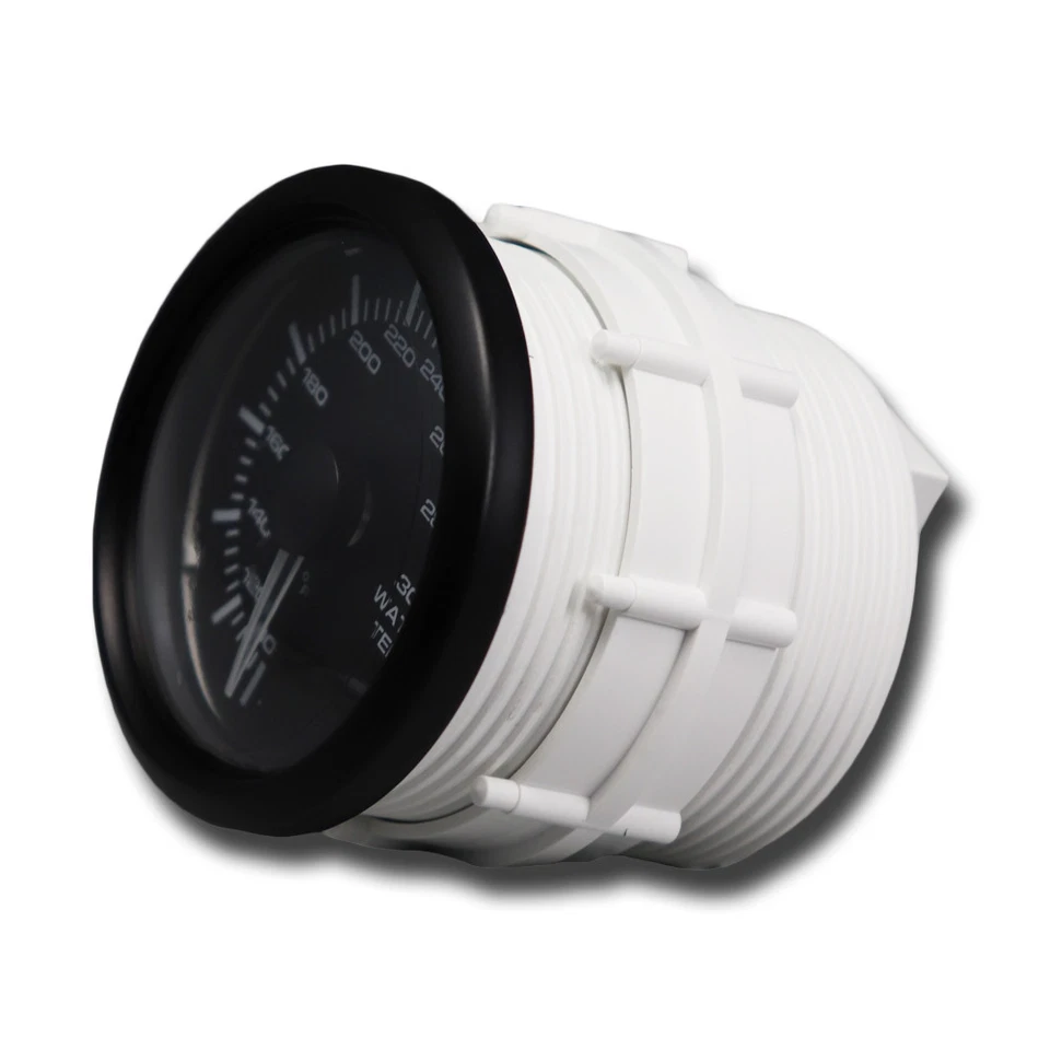 MGS 52mm Electrical Water Temperature Gauge °F White & Amber LED Black Bezel - Image 4 of 4