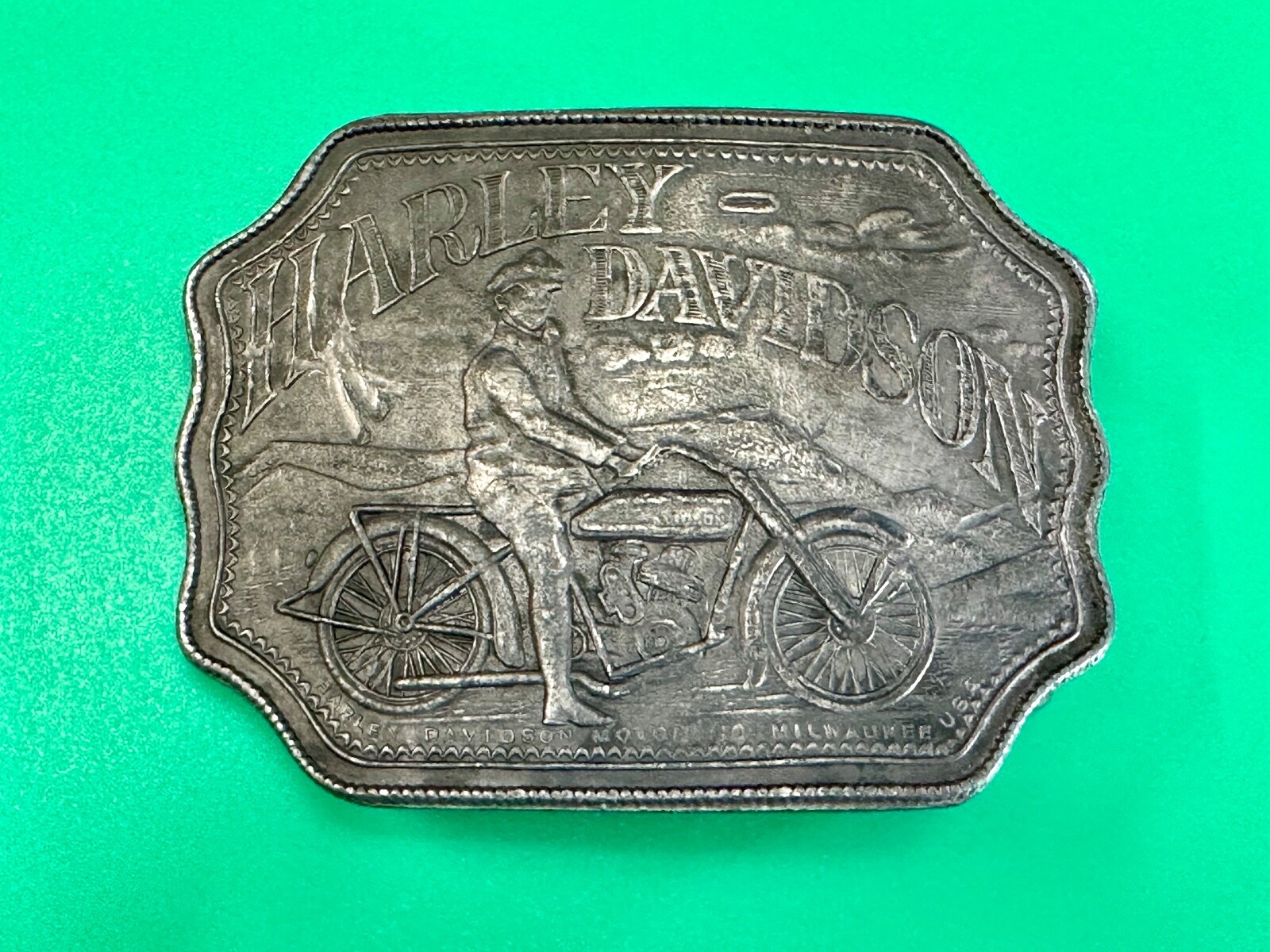 Collectors Harley Davidson Motorcycles Montauk Silver Co Belt Buckle,  England 