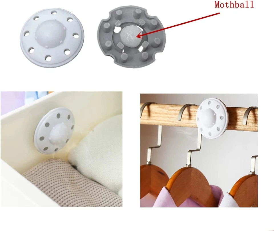 6 Pack Moth Ball Case with Adhesive Wall Sticker, Refillable Case for Moth Ball - Image 2 of 4