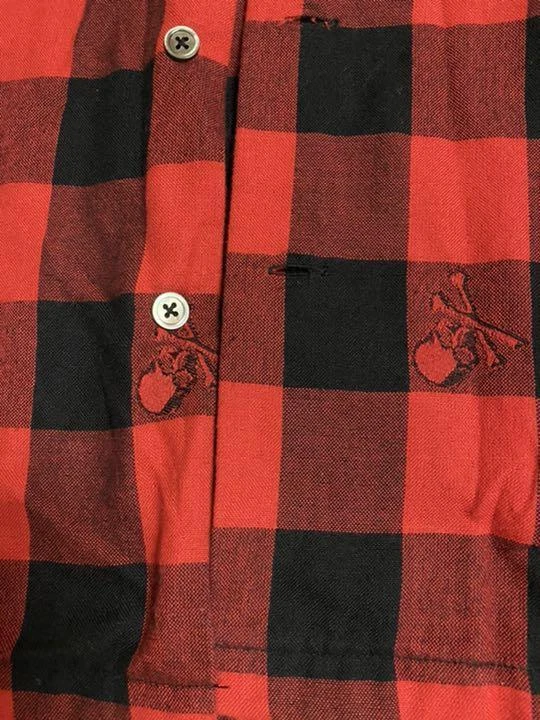 MASTERMIND JAPAN Sueño Calavera Bloque Cuadros Camisa Prendas para el torso Hombres M Rojo de JP Foto 3 de 4