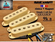 G.M. Premium Texas Alnico's Cream Strat Stratocaster® Single Coil Set For Fender