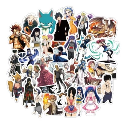 Mix 10/50 PCs Fairy Tail Natsu Lucy Happy Anime Luggage Sticker-No Duplicate
