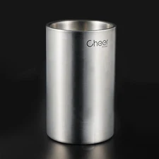 CHEER Wine Bottle Chiller Bucket Stainless Steel Double Walled Iceless Tabletop