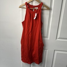 New York & Company Women’s Orange Sleeveless Midi Dress Size S New W/Tags