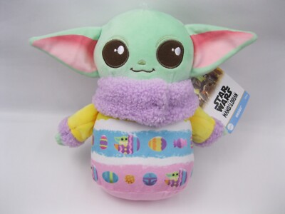 Baby Yoda Grogu Easter Plush 8'' Star Wars Mandalorian Eggs Spring Child Mattel