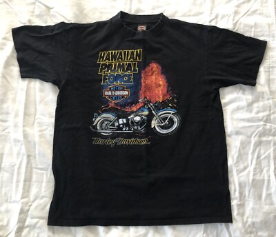 Harley Davidson Hawaiian Primal Force Kona Big Island T Shirt XL
