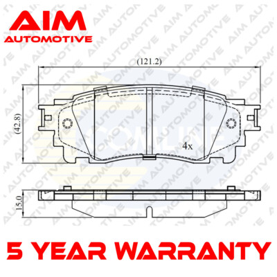 Brake Pads Set Rear AIM Fits Lexus NX Toyota C-HR Camry 1.2 1.8 2.0 2.5
