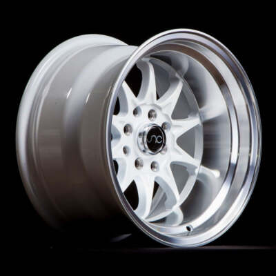JNC 003 White Machined Lip 15x9 4x100/4x114.3 +0 Wheel/Rim | eBay