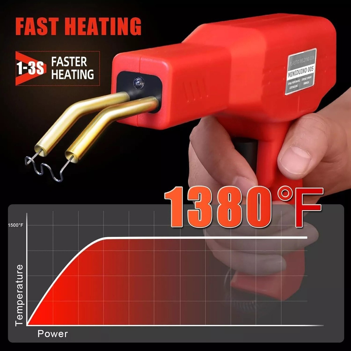 Hot Stapler Car Bumper 600 Staples Welder Gun Repair Kit Auto W/ Carrying Case E - Foto 7