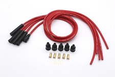 8mm Silicone Ignition Coil HT Lead Cable & Caps - RED 4 x 1 Metre 4 Cylinders