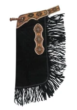 Suede Leather Chinks With Navajo Tooling-4 SIZES