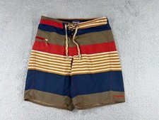 Patagonia Swim Trunks Mens 31 Blue Red Beige Wavefarer Board Shorts 21" Beach