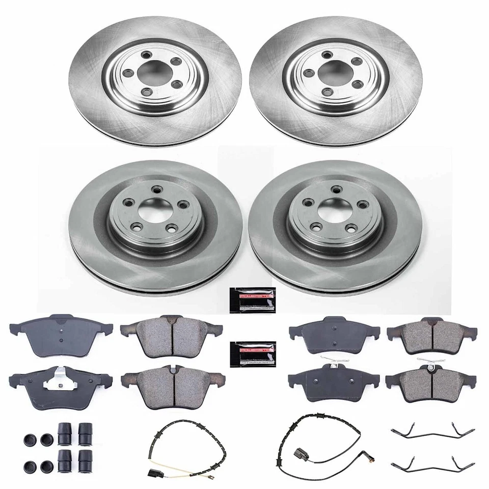 KOE6283 Powerstop Juego de 4 Ruedas Disco de Freno y Kits de Pastillas Delanteras y Traseras para Jaguar XF Foto 4 de 4