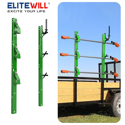 ELITEWILL 3-Place Weeder Trimmer Rack Holder For Open Landscape Trailer Lockable
