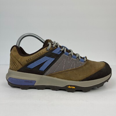 Merrell Brown and Cloudy Blue Zion Mid Waterproof Lace-up Hiking Boots Sz 7 Merrell Women main image 4