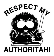 Cartman Respect Decal #1 6"x6.25" Choose Color