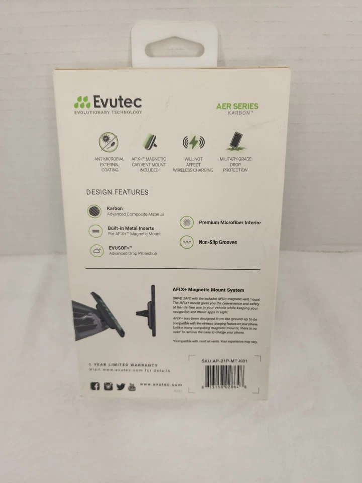 EVUTEC KARBON AER SERIES IPHONE 13 PRO 6.1" CAPA MONTAGEM EM CARRO INCLUÍDA - Imagem 3 de 3