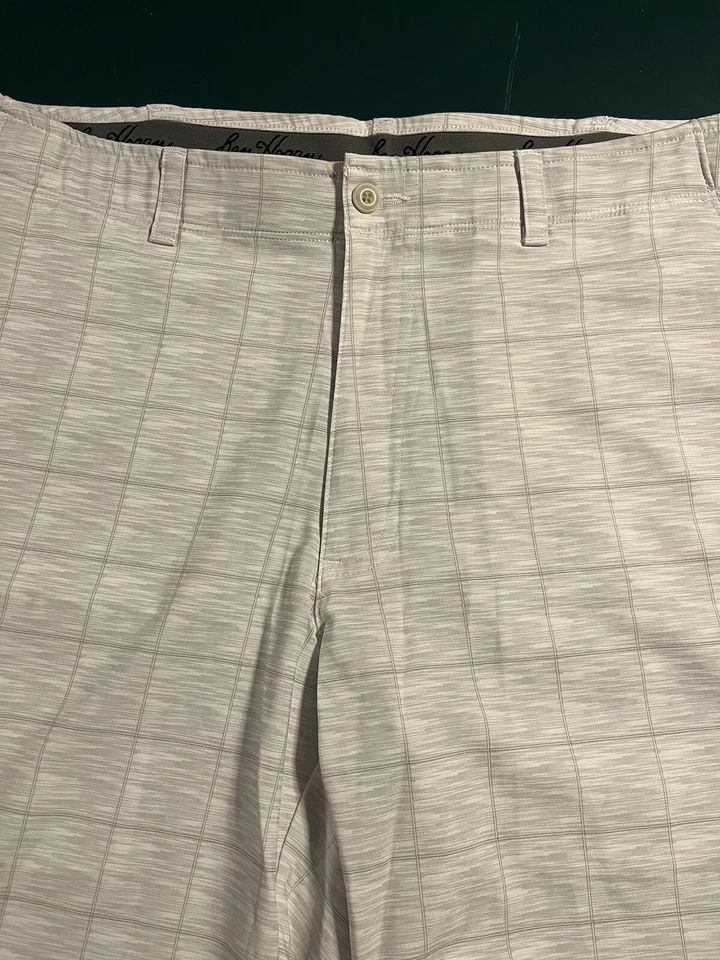 Pantalones cortos de golf Ben Hogan Performance para hombre talla 36 elásticos cómodos grises a cuadros 10” Foto 2 de 4