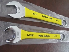 2 Wiha 50058 50059 Soft Grip Combination Wrench Metric SPANNER 1-1/16 1-1/8" 2PC