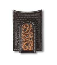 ARIAT Black Magnetic Money Clip Card Case Wallet