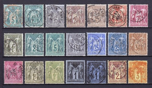 Frankreich 1876/1890 - Sammlung von 40 Briefmarken vom Typ Sage - BEWERTUNG 900 € - Bild 2 von 3