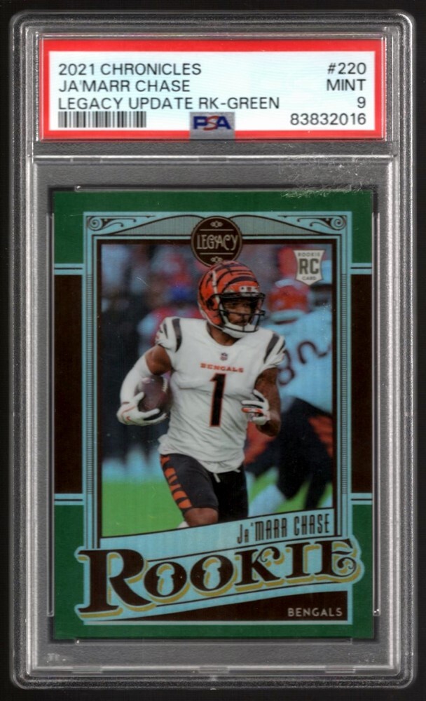 JaMarr Chase Panini Chronicles Legacy Update Rookies #220 Green