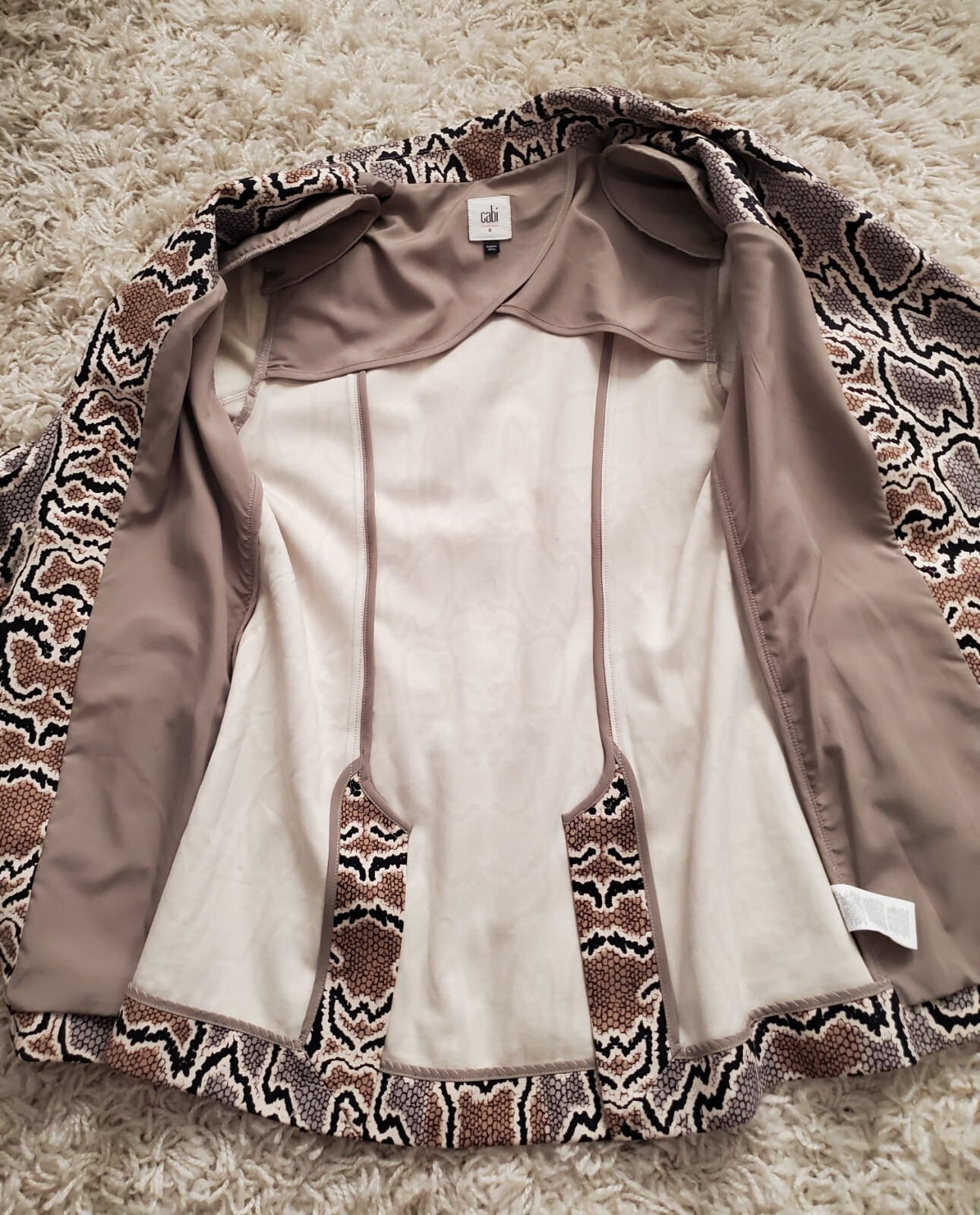 CABI Python Snakeskin Brown Ponte Knit Double Bre… - image 11