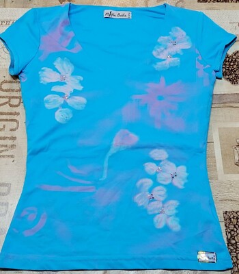 T-Shirt Nana Baila Paris hellblau mit Blumenmuster