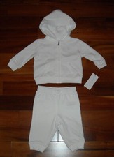NWT Ralph Lauren Girl's Hooded Tracksuit Pants Set Size 9M Color White 60