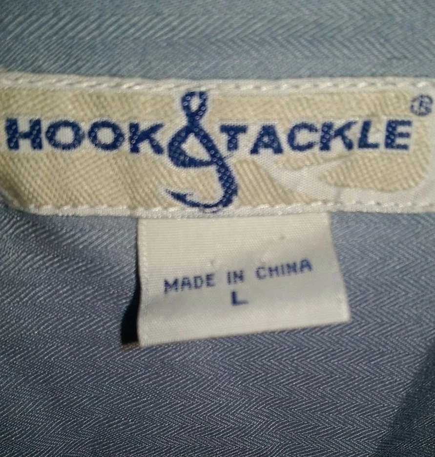 Hook & Tackle Mens Shirt Size L Large Blue - Image 2 of 4