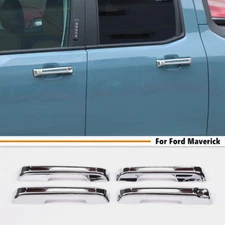4P Car Door Handle Trim Cover For Ford Maverick 2022-2024 Accessories ABS Chrome
