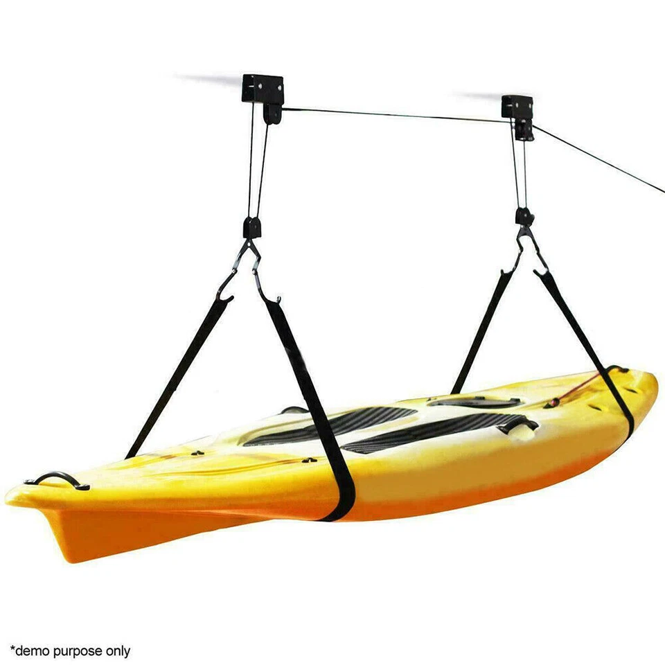Kayak Hoist Pulley System Bike Lift Ceiling Garage Rack Storage 125LBS Capacity - image 4 of 4