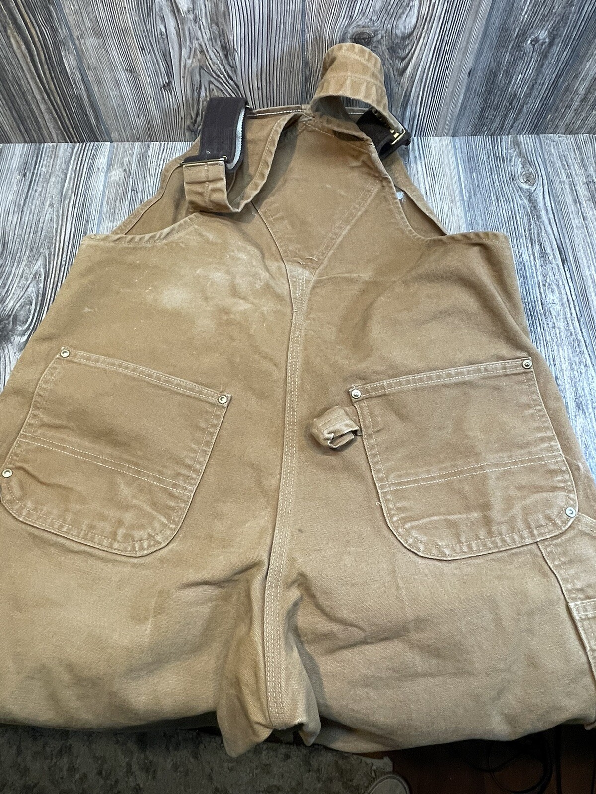 Men's Carhartt Brown Duck Bib Overalls R01 Size 36X25 RN14806 eBay