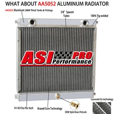 3-Row All Aluminum Radiator For Dragster Roadster Style'