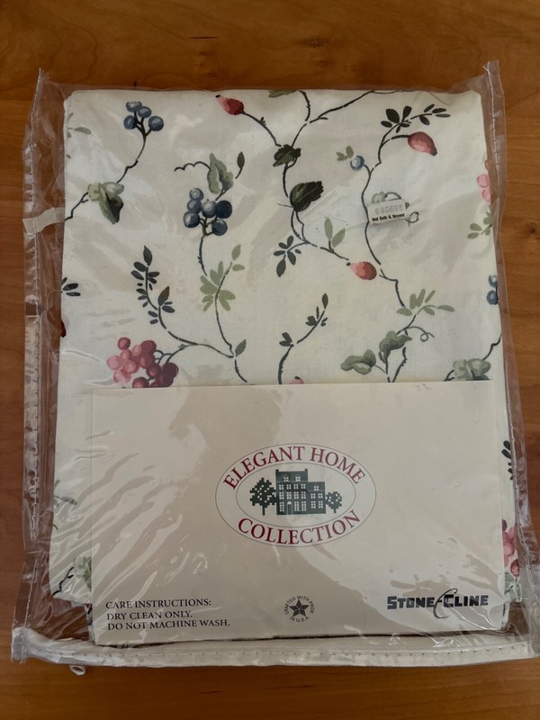 NEW! Elegant Home Collection Pouffe Window Valance 78"x15" Lined BluPinkGrnCream