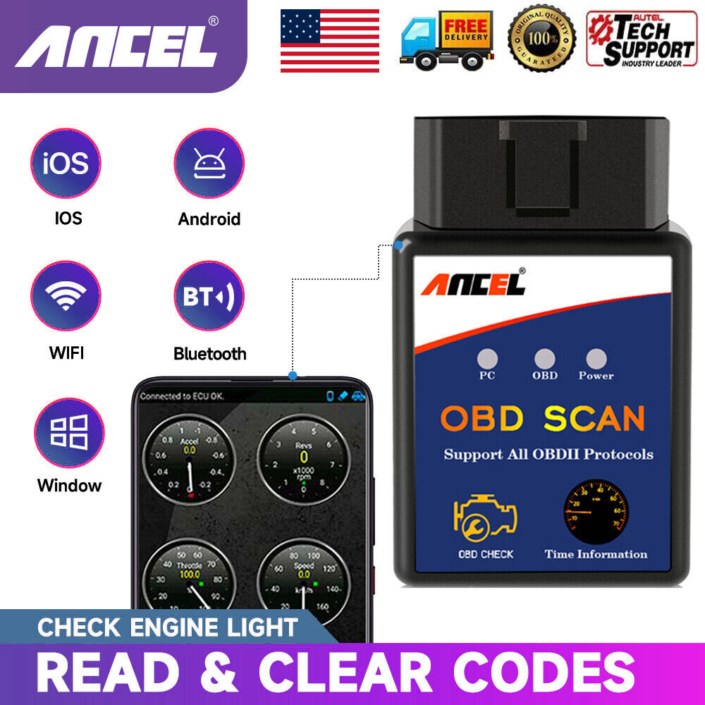 Bluetooth OBD2 OBDII Car Diagnostic Scanner Auto Fault Code Reader Tool ELM327-image