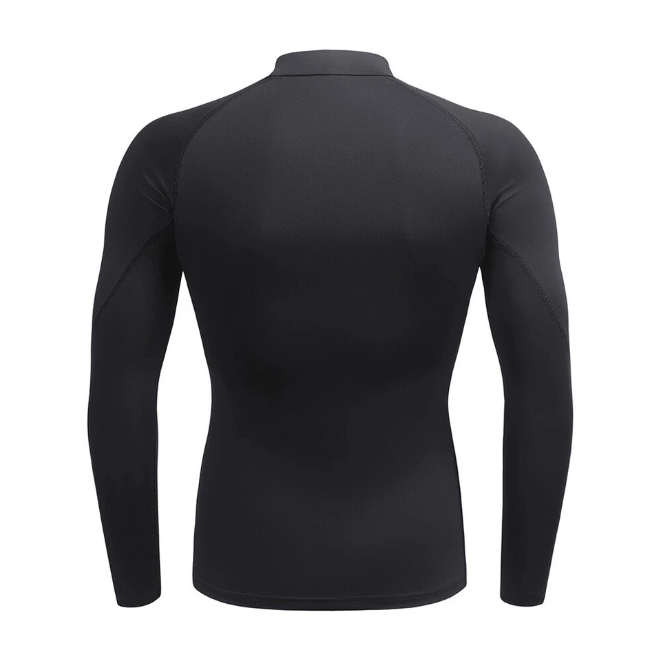 Fitness Sport Slim Shirts Men's Long Sleeve Undershirts Quick Dry Training Tops - Image 3 of 4