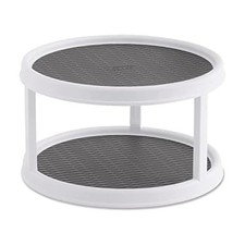 Copco Non-Skid Turntable, 2-Tier, 12-Inch, Durable & Easy White/Gray